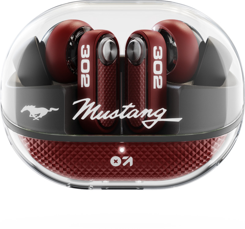 GOBOULT Mustang Sprint, App Support, Dual Pairing, 60Hrs, 32dB ANC & Quad Mic ENC, 6.0v Bluetooth(Blaze Red, True Wireless)
