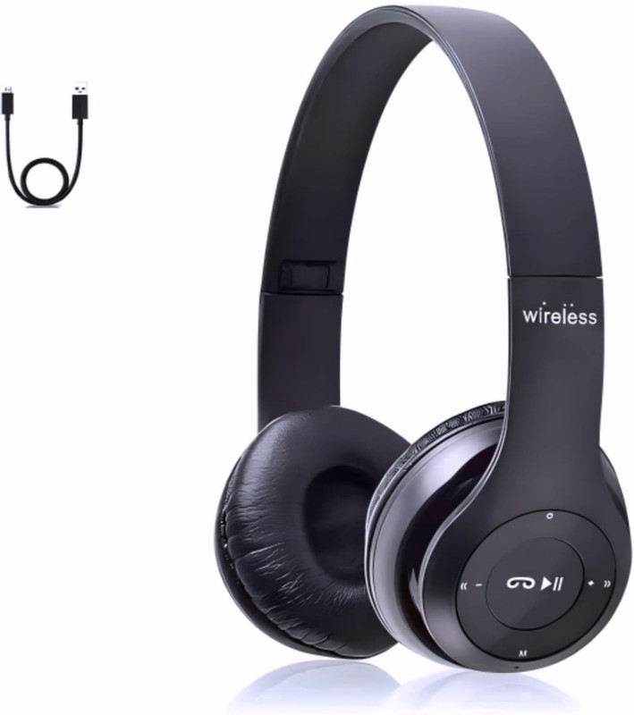TWS Fold Wireless Bass Intensity 360 Audio_8K Bluetooth & Wired(Black, On the Ear)