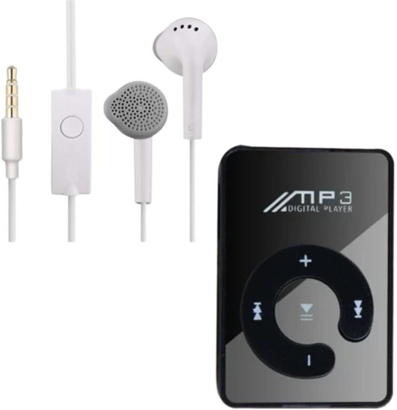 Lipzie Combo C653 - Mini MP3 Back Clip Player with SD Slot & 3.5Mm Jack Wired Handsfree 32 GB MP3 Player(Multicolor, 2 Display)