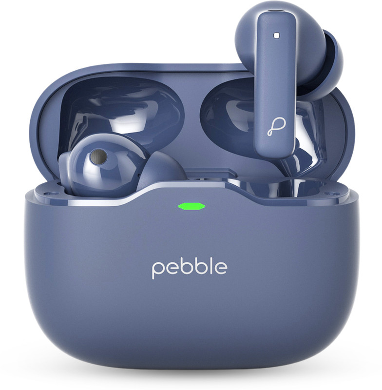 Pebble BlissBuds Ultra with Deep Bass, ANC, ENC Quad Mic, Dual Pairing, Clear Voice Bluetooth(Blue, In the Ear)