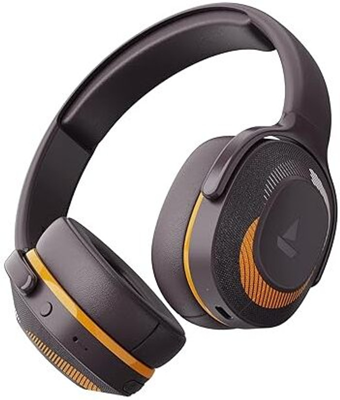 boAt Rockerz 425,25H Battery, BEAST Mode,ENx,Dual Pair, Stream Ad Free Music via App Bluetooth(Calm Orange, On the Ear)