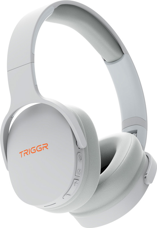 TRIGGR Trinity 2 with Dual Pairing, ENC, Fast Charge, 50H Battery, Rubber Finish, v5.3 Bluetooth(Shark Grey, On the Ear)
