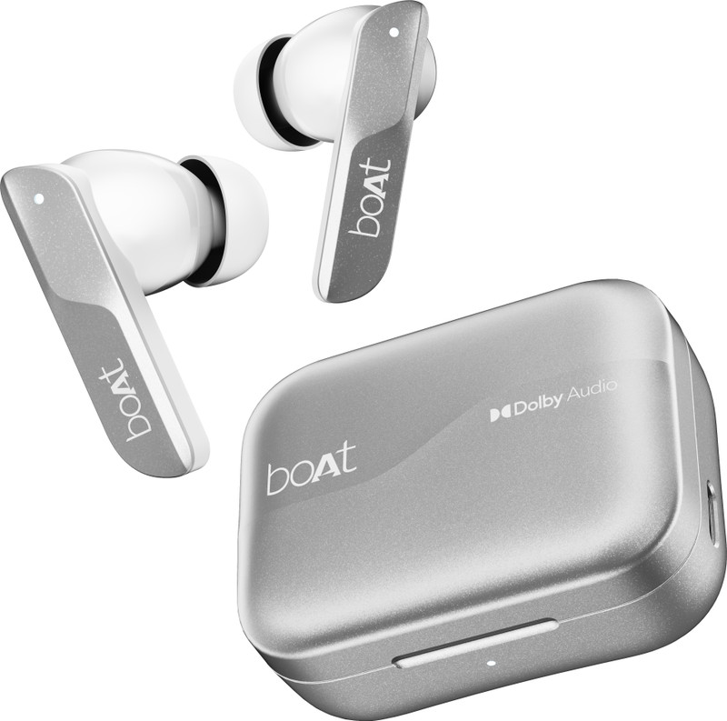 boAt Airdopes 800 w/ Dolby Audio, 4 Mics AI-ENx Tech, Titanium Drivers & ASAP Charge Bluetooth(Interstellar White, True Wireless)