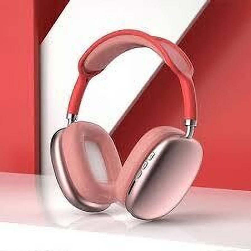 RUHIZEN P9 Plus Wireless On Headphones Deep Bass with Microphone1 Bluetooth(Red, On the Ear)