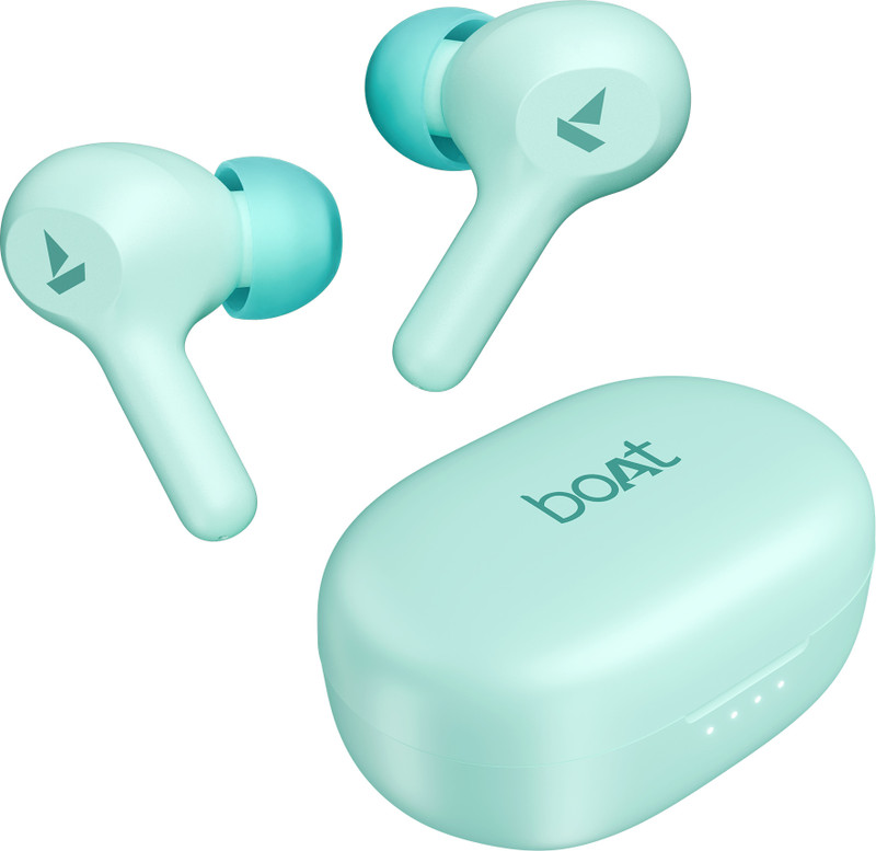 boAt Airdopes 71,40 H Battery, ENx Tech, Low Latency, Stream Ad Free Music via App Bluetooth(Aqua Blue, True Wireless)