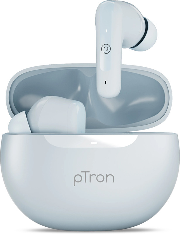 PTron Bassbuds Vibe w/ 34hrs Playtime, Mobile App, Clear Calls, 13mm Drivers,BT5.3 Bluetooth(Grey, True Wireless)