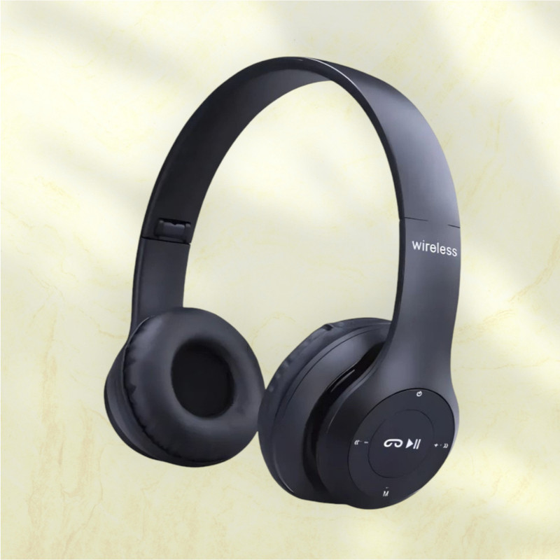 TWS On-the-Go Headphones with Mic, SD Card Slot & Long Battery_KD Bluetooth & Wired(Black, On the Ear)