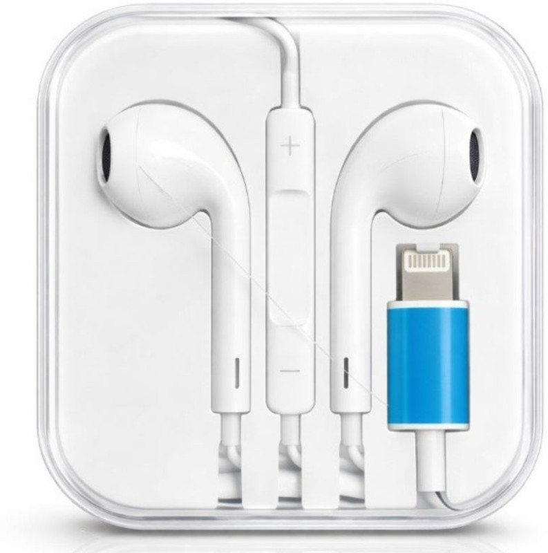 Sydenterprises Earbuds with Wired Lightning Headphones Ear Pods with Microphone Wired(White, On the Ear)