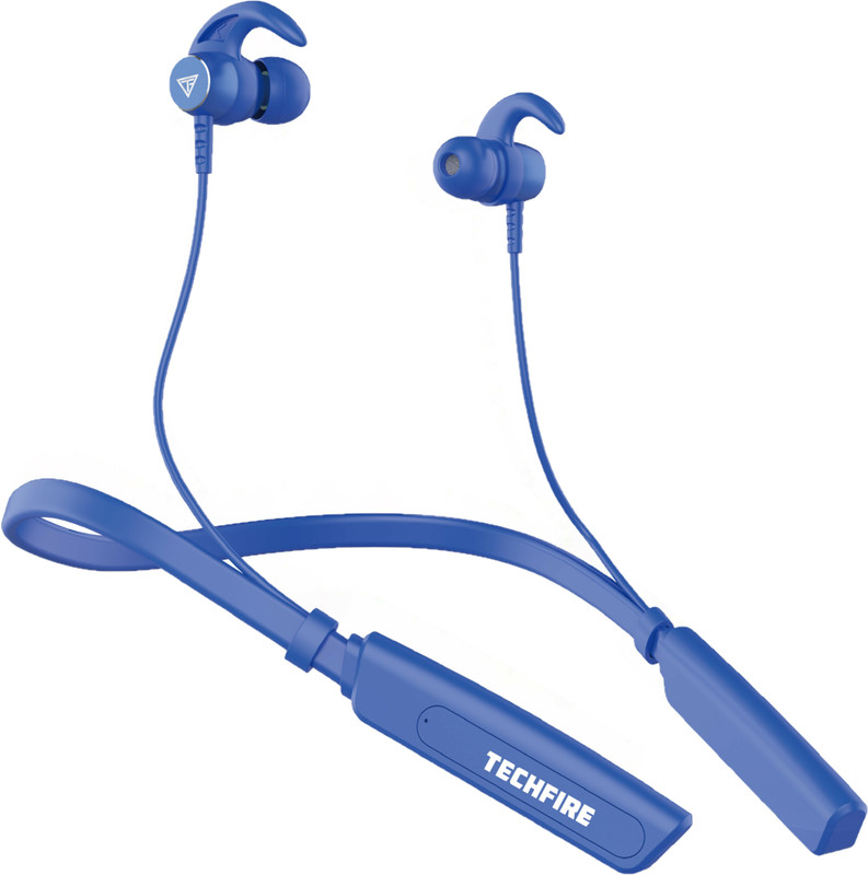 TECHFIRE Fire 500v2 Neckband hi-bass Wireless Bluetooth(Blue, In the Ear)