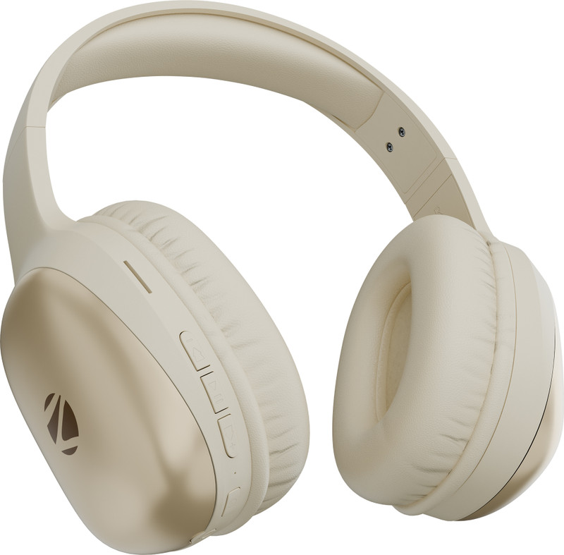 ZEBRONICS Zeb-Thunder Pro, True 60H Backup, BT v6.0, Gaming Mode, ENC,AUX,mSD,Dual Pairing Bluetooth(Beige, On the Ear)