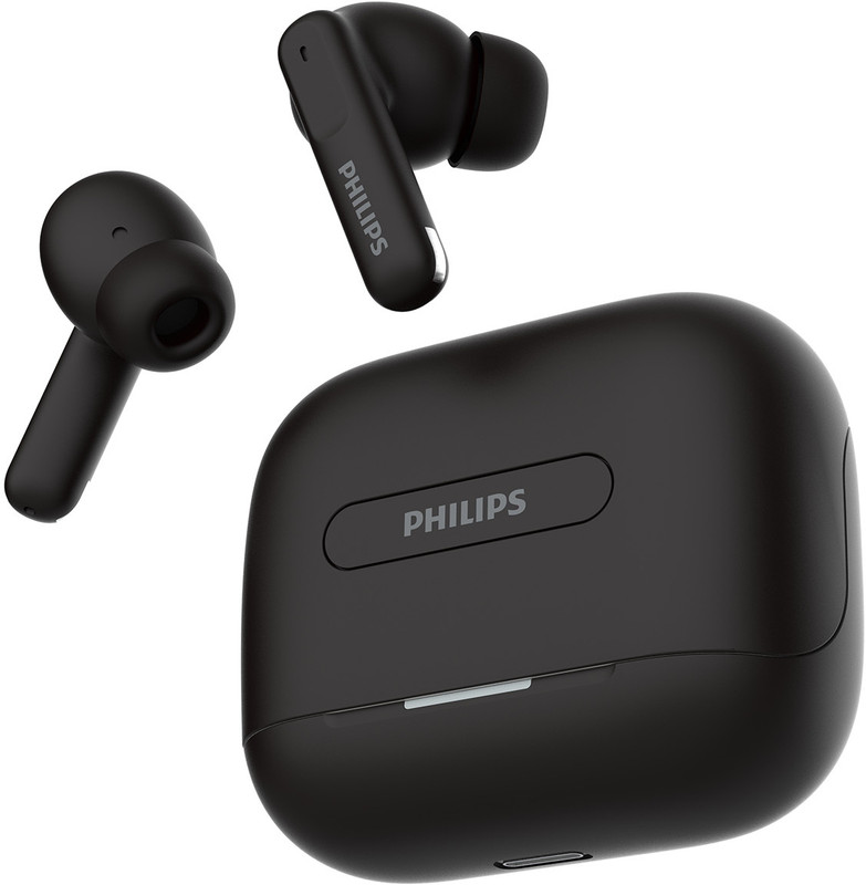 PHILIPS TAT1050BK Earbuds with ANC/ENC, 50H Playtime, 13mm Drivers, IPX5 Proof, BT v5.3 Bluetooth(Deep Black, True Wireless)