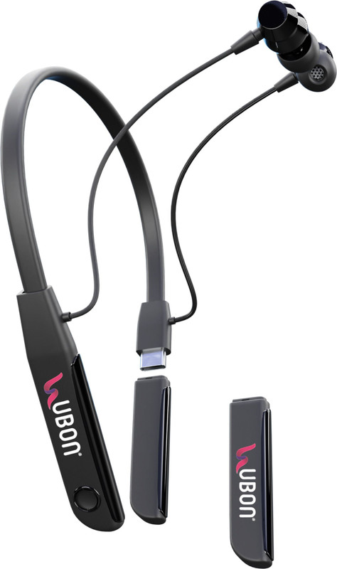 electricbass wireless neckband with detachable battery smart magnet N 100h of playtime Y5 Bluetooth(Black, In the Ear)