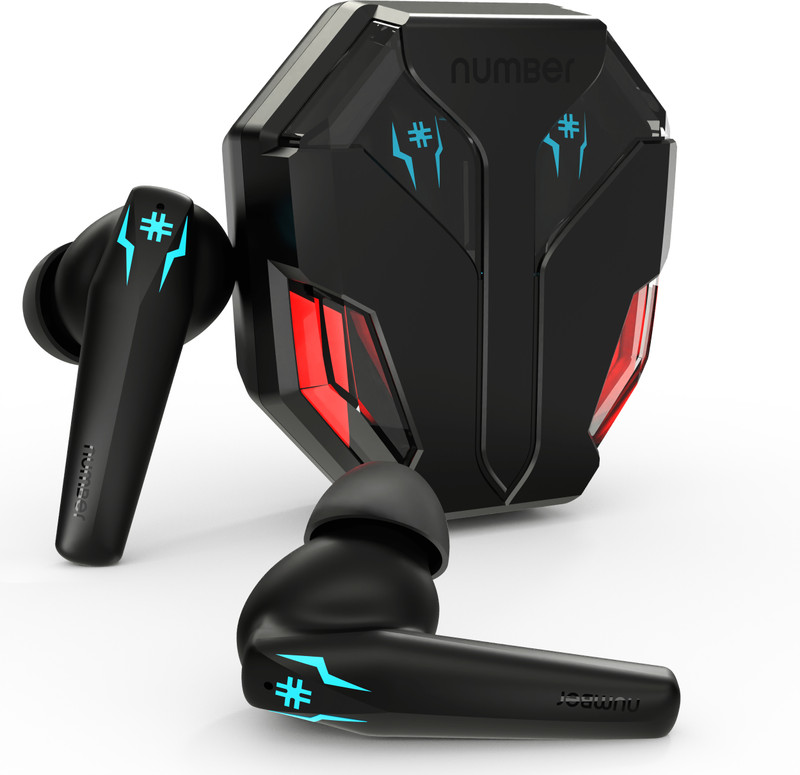 Number Super Buds Pro GT99 Dual Pair, 4 Mic ENC Gaming RGB TWS,35ms Latency,50H Battery Bluetooth(Glass Black, True Wireless)