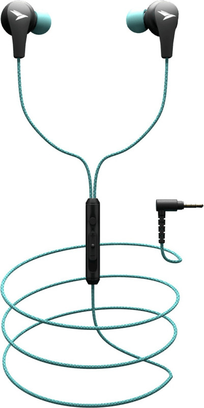 Mozu Audiology 100, L Shape Jack, Volume Controller, Built in Mic Wired(Arctic Blue, In the Ear)