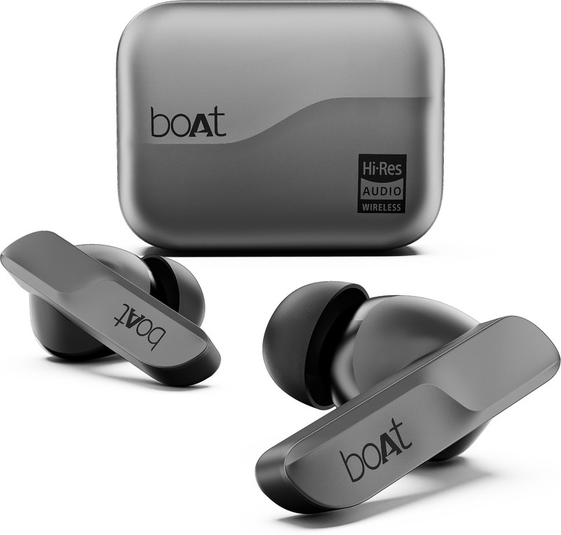 boAt Airdopes 800 HiDef, Hi-Res LDAC, Adv 4Mic AI-ENx, App Support, Fast Charge, IPX5 Bluetooth(Graphite Grey, True Wireless)