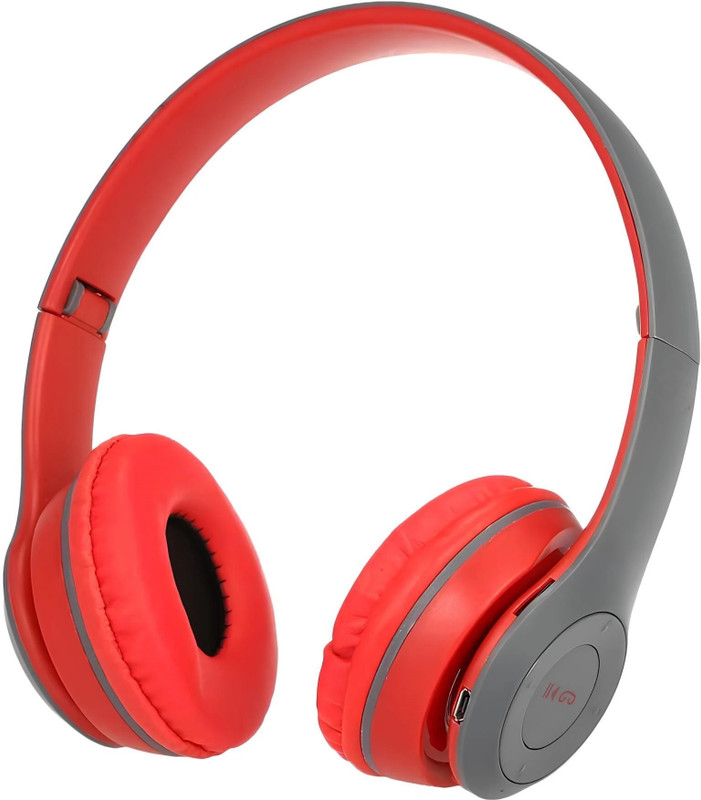 F FERONS Foldable Headphone Stylish & Durable High Quality Stereo Sound Aux Support Bluetooth(Scarlet Red, On the Ear)