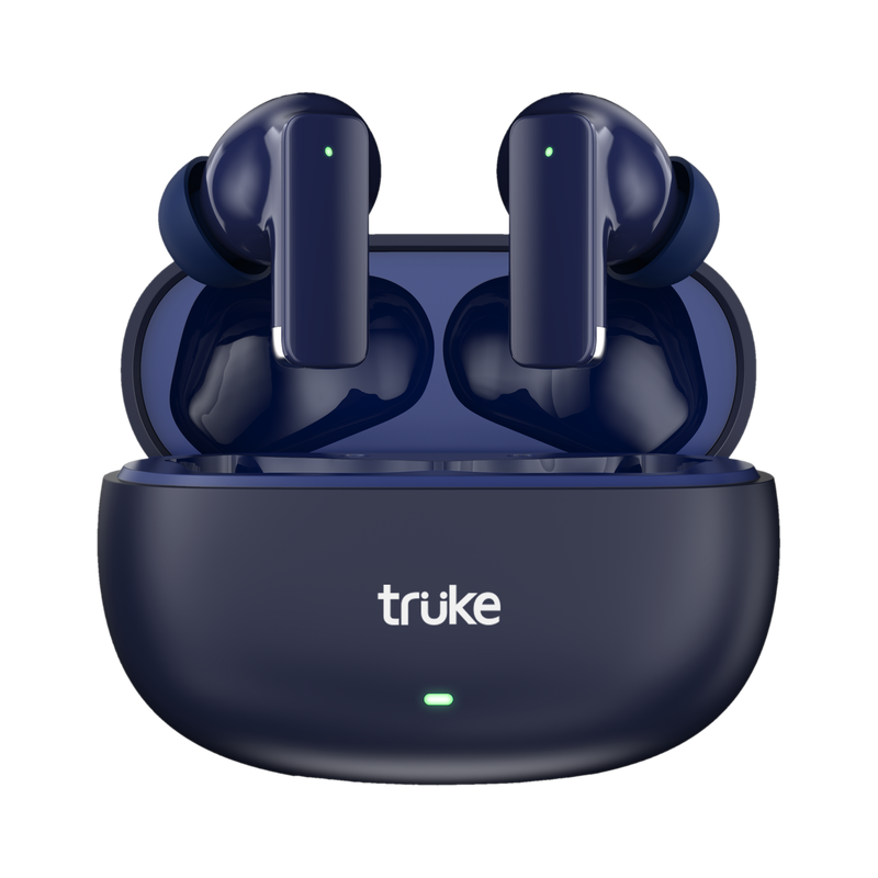 truke Buds Lite with 60H Playtime, Deep Bass, 13mm Speakers, Quad-Mic ENC, Low Latency Bluetooth(Navy Blue, True Wireless)