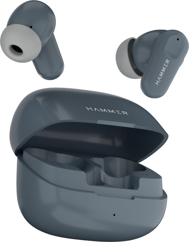 Hammer Airflow Go Earbuds with 80H Playtime, 13mm Titanium Driver, 40ms Gaming Mode Bluetooth(Grey, True Wireless)