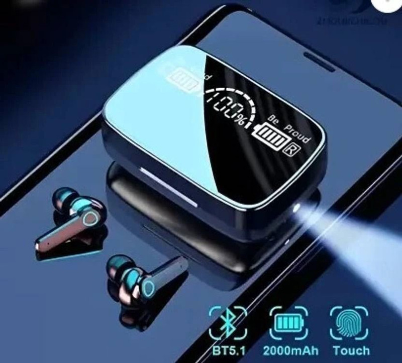 GWALBROS New Edition TWS M19 Gaming Earbuds Bluetooth 5.0 Wireless LED Digital Display F7 Bluetooth(Black, In the Ear)