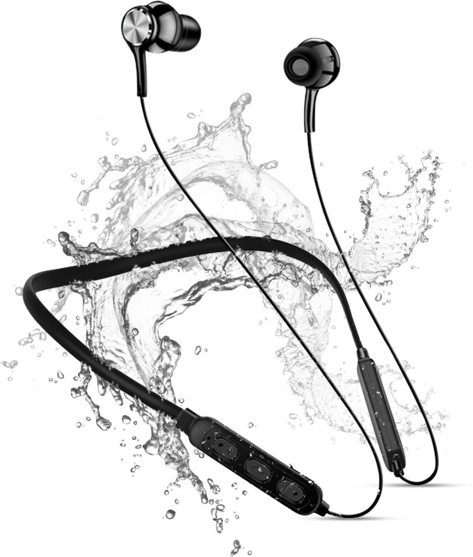 ET BAZAR Sport Bluetooth Earphones with 8 Hours Play Time Bluetooth Gaming(Black, In the Ear)