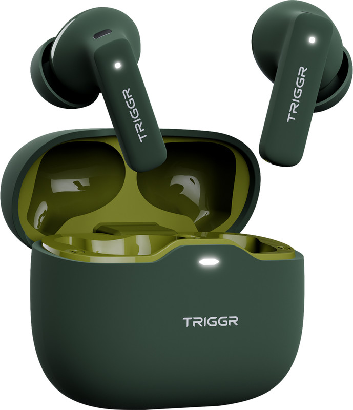 TRIGGR Apex S2 2025, Dual Pairing, 60H Battery, Preset EQ, Quad Mic ENC, Rubber Finish Bluetooth(Tiffany Green, True Wireless)