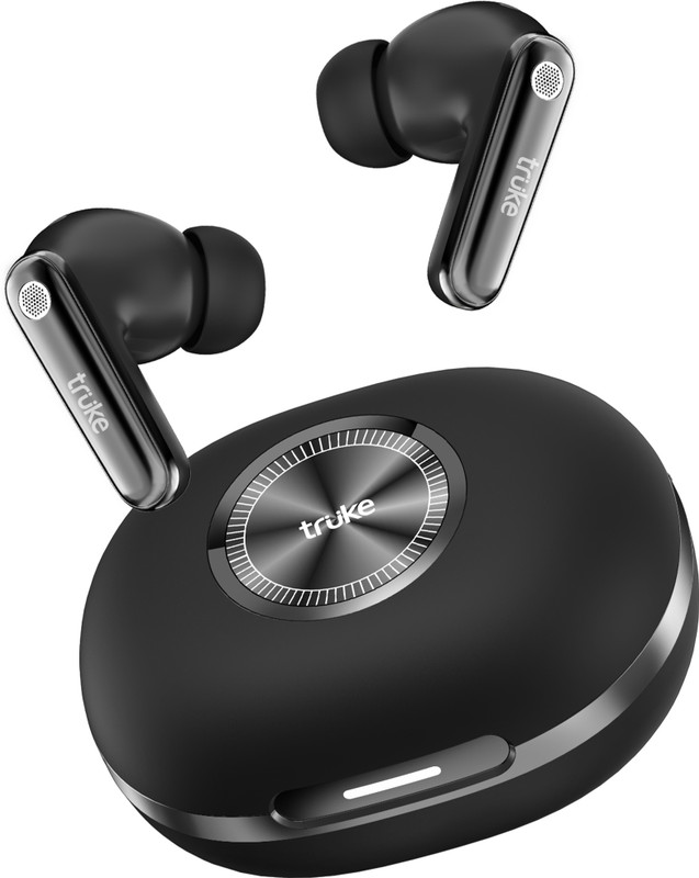 truke Mega 10 Earbuds, 24-bit Spatial Sound, 70H Playback TWS, Dual Pairing, Quad Mic Bluetooth(Jet Black, True Wireless)