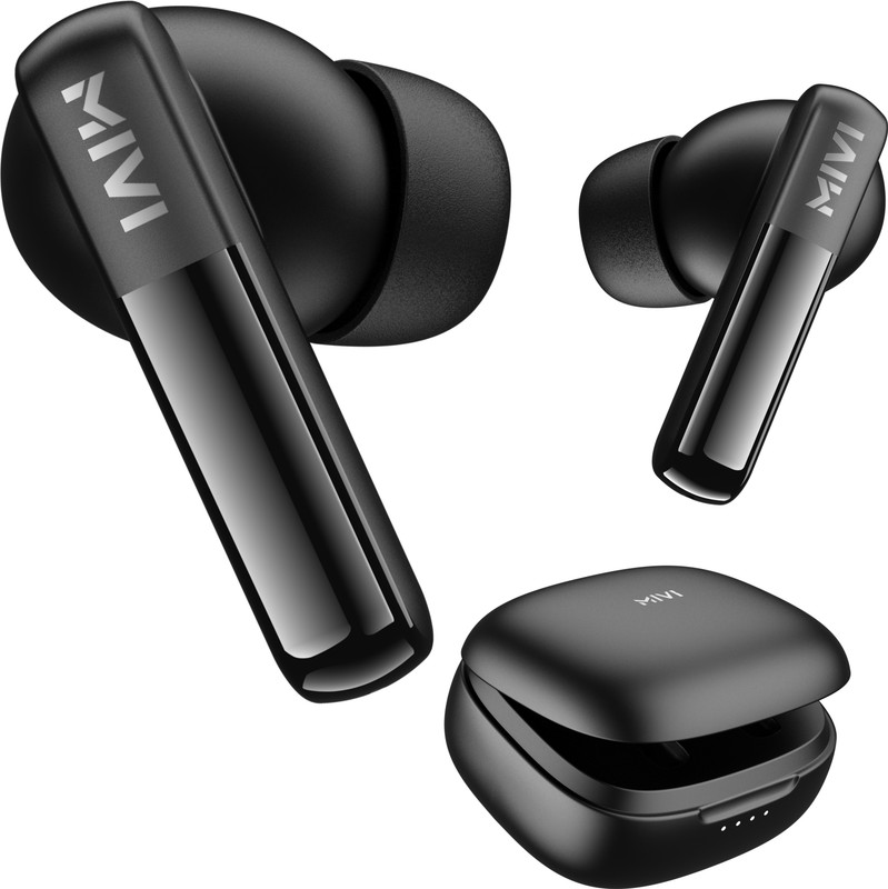 Mivi Duopods K2, 40Hrs PT, HD Call, Fast Charging, 50ms Latency,IPX4, Voice Asst.5.3v Bluetooth(Black, True Wireless)
