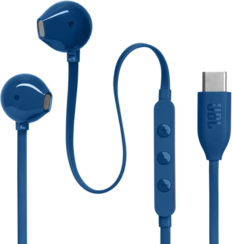 JBL Tune 305C, Hi-Res Audio with DAC , 3-Button EQ , Compatible with USB-C Devices Wired(Blue, In the Ear)