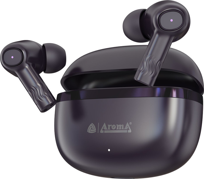 Aroma TWS 24 Ion V5.4 Upto 70Hr Playtime* ENC Dual Paring Fast Charging, Heavy Bass Bluetooth(Crystal Purple, True Wireless)
