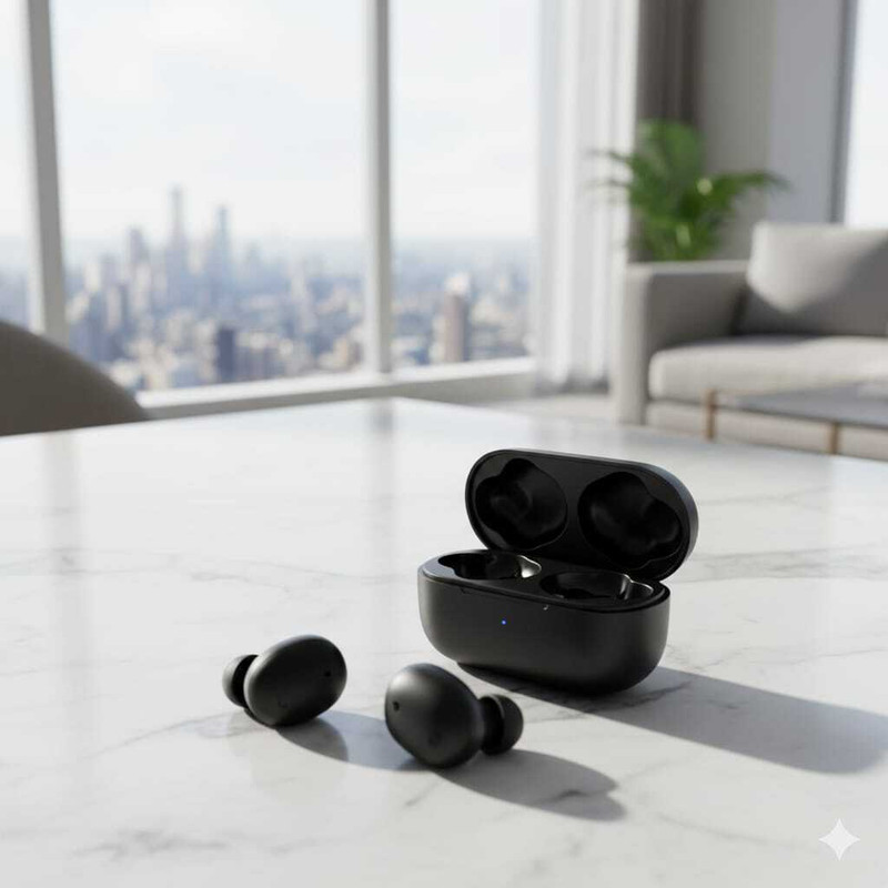 Shivana TWS AIRPOD , BLACK Earbuds Bluetooth with sensor, ANC, Bluetooth 7.69 Bluetooth(Black, True Wireless)