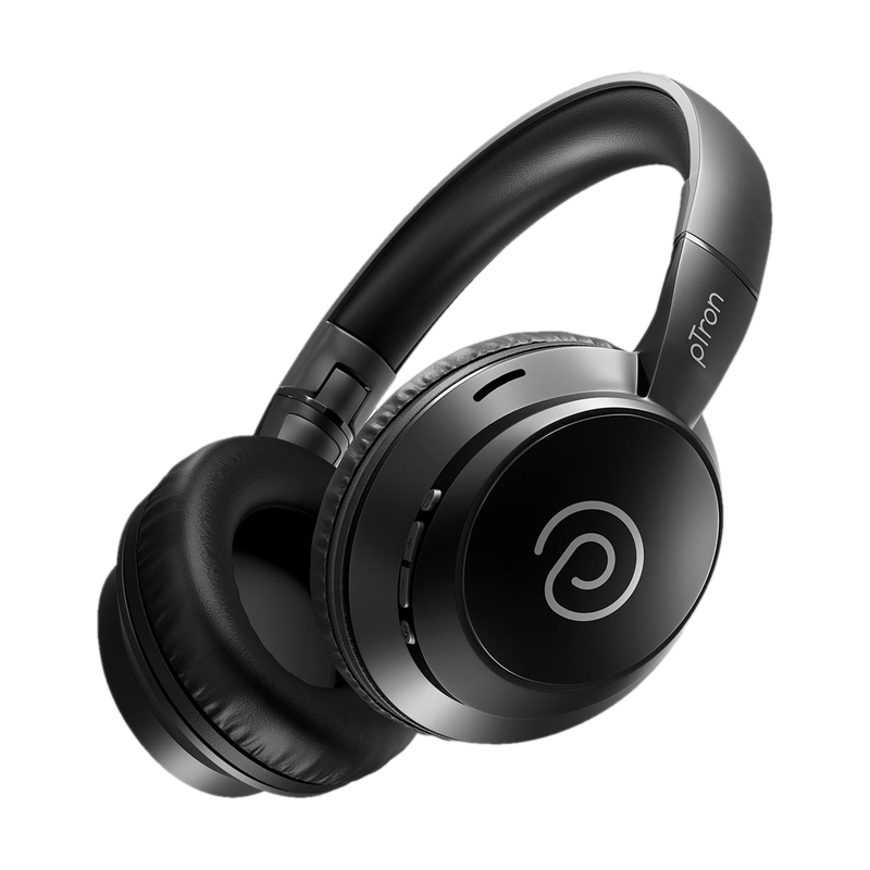 PTron Studio Evo w/ Dual-Device Pairing, 70Hrs Playtime, Pristine Audio, Clear Calls Bluetooth(Black, On the Ear)