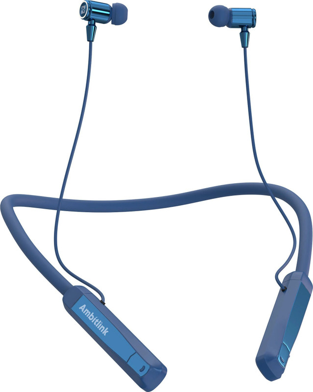 Ambitlink ALNB100C|100 Hours*ENC, Magnetic On\Off, EQ Modes, Vibration Alert Bluetooth(Blue, In the Ear)