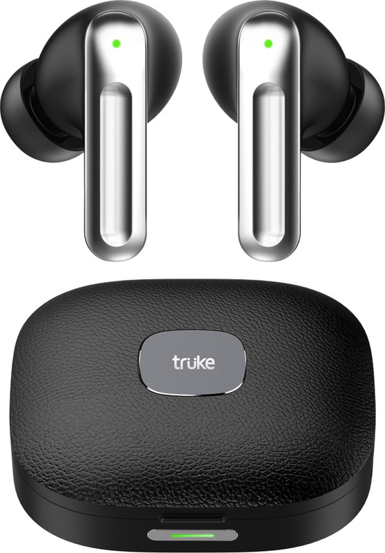 truke Mega 7 Gaming TWS, 24-bit Spatial Audio Earbuds, 60H Battery, Quad Mic ENC, 5.4 Bluetooth(Coal Black, True Wireless)