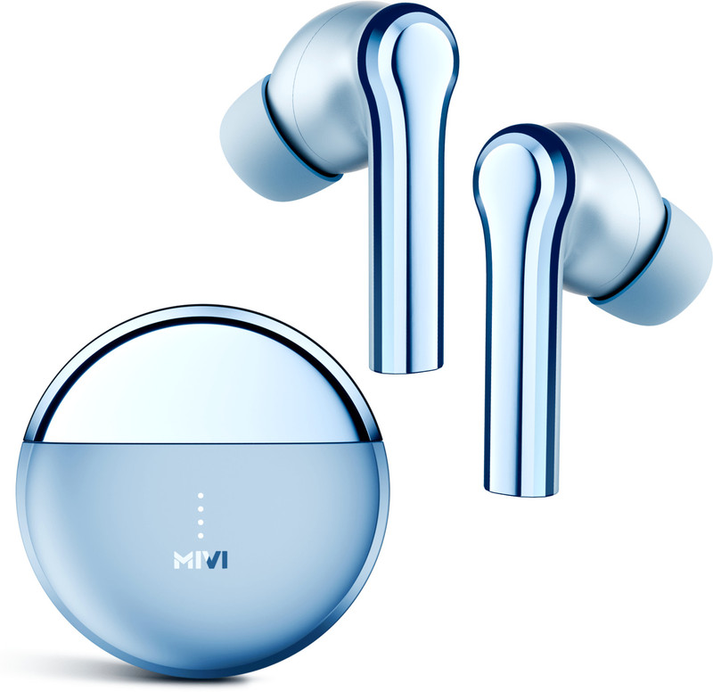 Mivi DuoPods i5 TWS,Metallic Finish,13mm Bass,50H Playtime,BT v5.3 Earbuds and more Bluetooth(Blue, True Wireless)