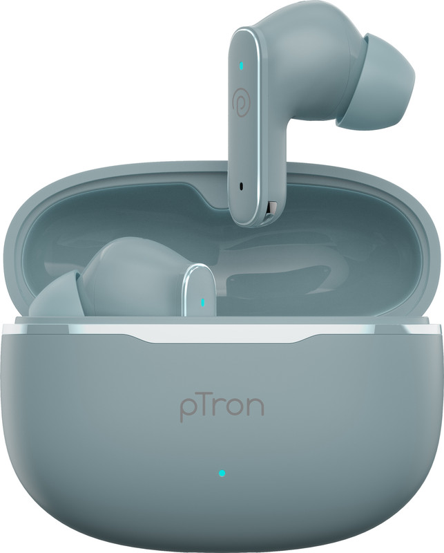 PTron Bassbuds Eon w/ 45hrs Playtime, 13mm Drivers, AI-ENC Calls,Custom EQ, Mobile App Bluetooth(Grey, In the Ear)