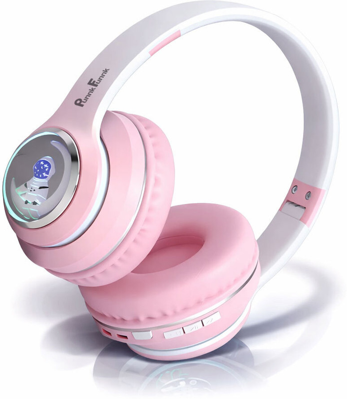 PunnkFunnk Super Astro Beast Mode Bluetooth Headset with 70 Hours Playback 40ms Low Latency Bluetooth & Wired(Pink, On the Ear)