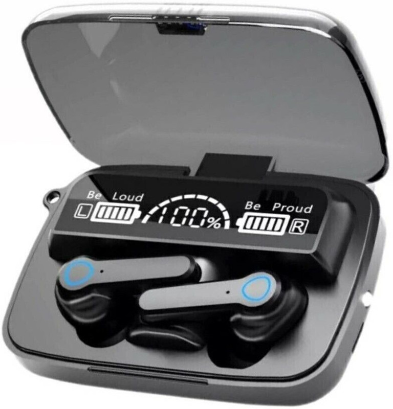 Omphalos RB M19 Earbuds/TWs Upto 300 Hrs Playtime With 2000 mAh Power Bank Bluetooth(Black, True Wireless)