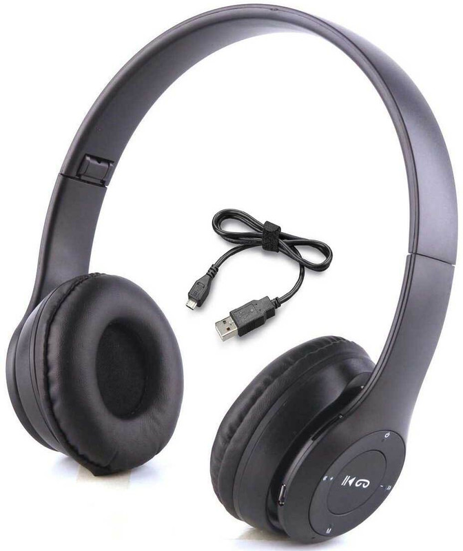 Techpunch MUSIC & GAMING SPORTS PORTABLE LIGHT WEIGHT HEADPHONE WITH SD CARD SUPPORT Bluetooth & Wired(Black, On the Ear)