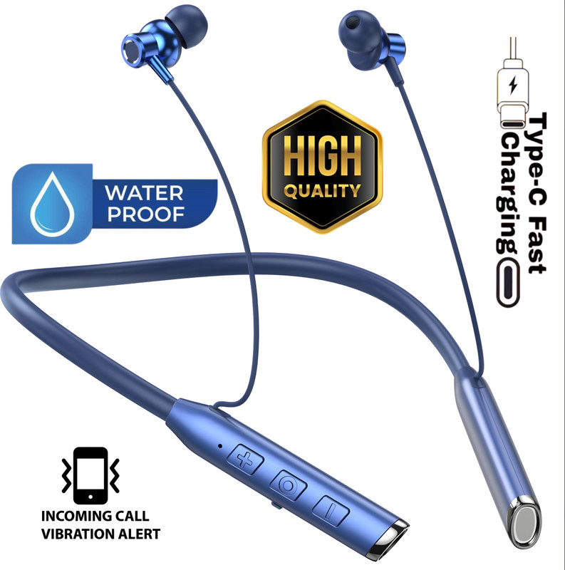 GREE MATT Vibration Alert, 48 Hours Playtime, ENC, HD Sound Quality & Stereo Bass N52 Bluetooth(Romeo Blue, In the Ear)