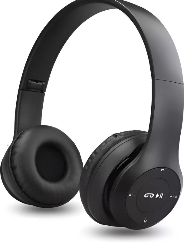 BASS BLING Premium Wireless Headphone With Deep Bass & Lightweight & Memory Card Support Bluetooth & Wired(Black, On the Ear)