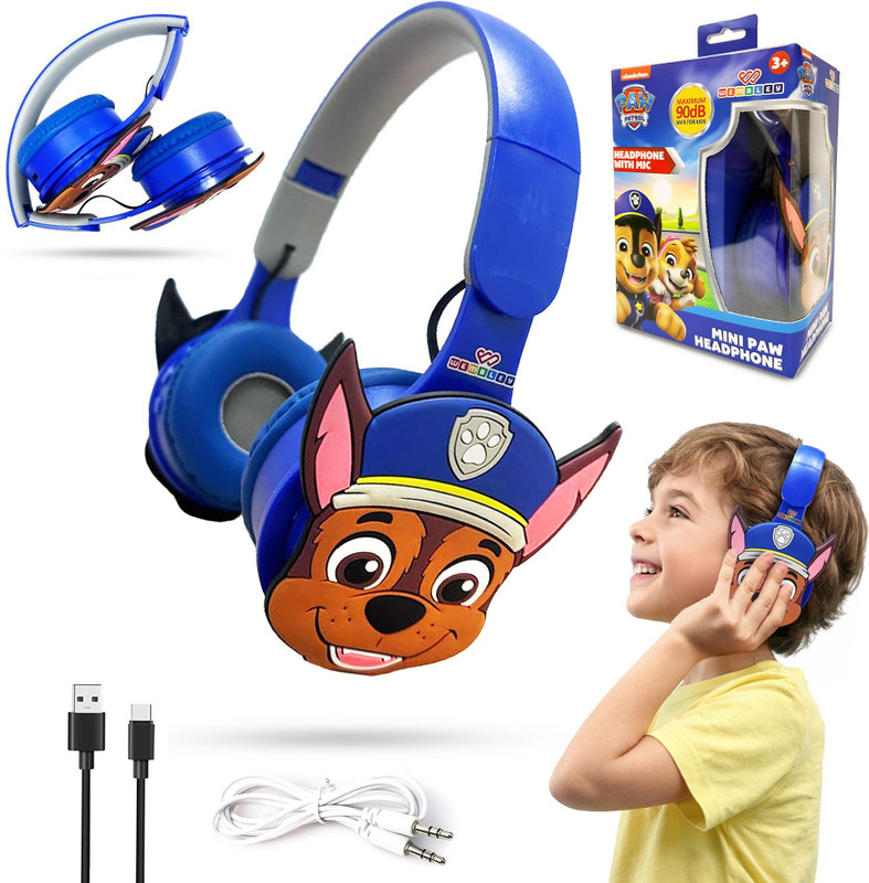 Wembley Paw Patrol Themed Wireless Headphone for Kids Bluetooth & Wired Gaming(Blue, On the Ear)