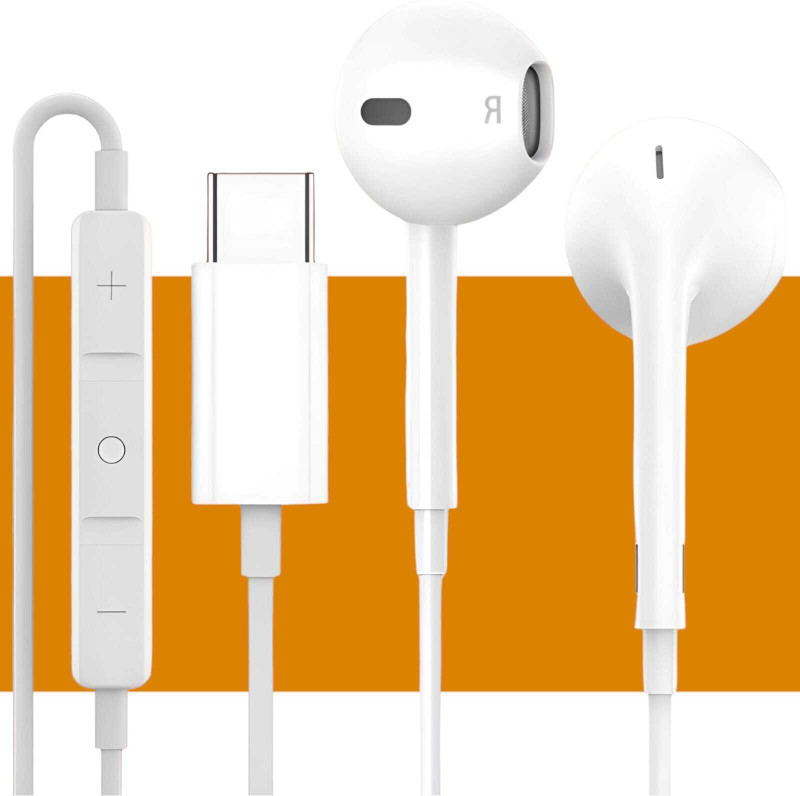 Bxeno Type C Handsfree Wired(White, On the Ear)