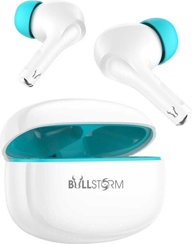 BULLSTORM 133 Audiology TWS Bluetooth Earbuds with Digital Display Bluetooth Gaming(Smoke White, True Wireless)