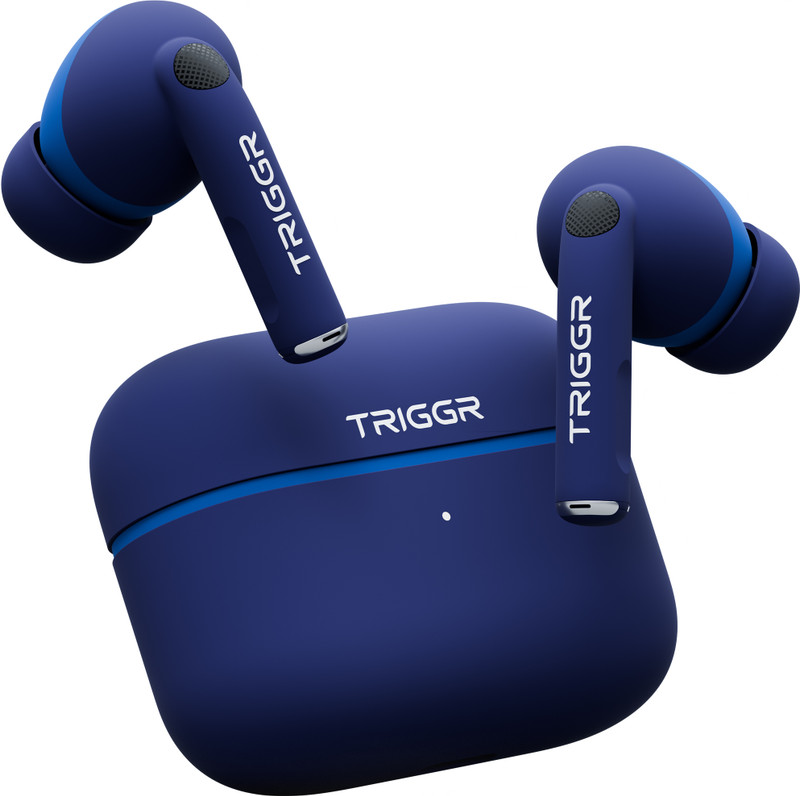 TRIGGR Ultrabuds N4 with Premium Finish, Rubber Grip Design, 40H Battery, 13 mm Drivers Bluetooth(Olive Grey, True Wireless)