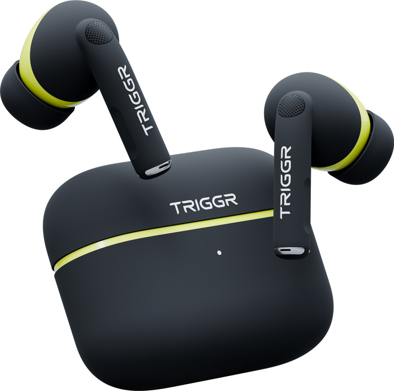 TRIGGR Ultrabuds N4 with Premium Finish, Rubber Grip Design, 40H Battery, 13 mm Drivers Bluetooth(Jungle Green, True Wireless)