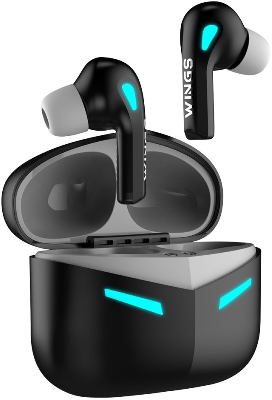 Wings Phantom 430 with App Support, 40ms Low Latency , ENC, Upto 50hr Playtime Bluetooth Gaming Headset(Black, Grey, True Wireless)