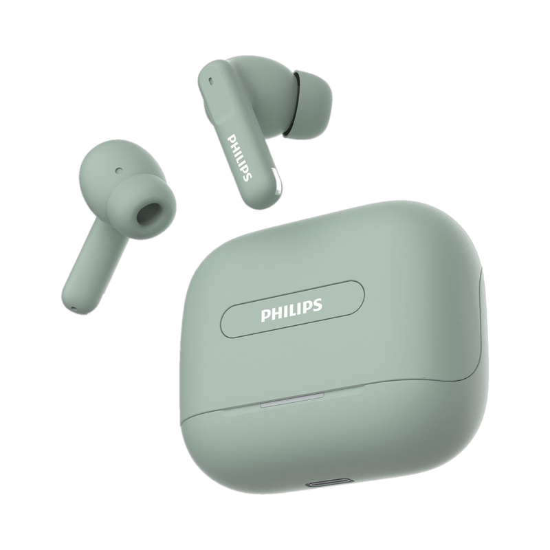 PHILIPS TAT1050GN Earbuds with ANC/ENC, 50H Playtime, 13mm Drivers, IPX5 Proof, BT v5.3 Bluetooth(Frosty Green, True Wireless)