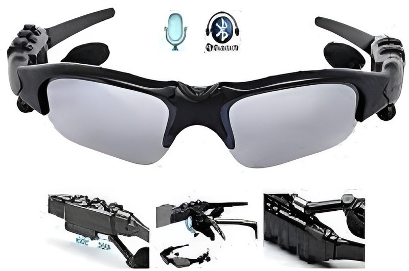 FRONY Bluetooth Sunglasses With Wireless Earphones Attached & Stereo Sound FeatureW404(Black)