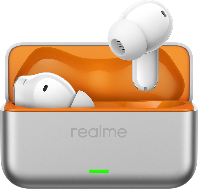realme Buds T500 Pro with 50dB ANC|12.4mm Hi-res Drivers|Spatial Audio|56 Hrs battery Bluetooth(Orange Mint, True Wireless)