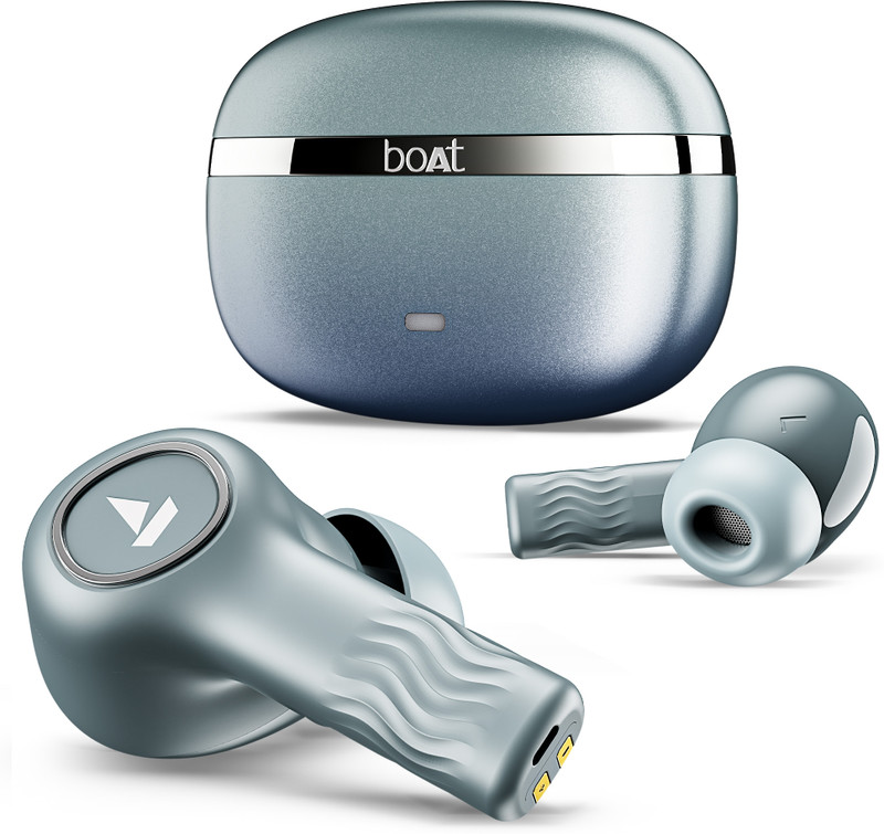 boAt Nirvana Ion 32dB Active Noise Cancellation, 120HRS, Bionic Mode, HIFI5 Bluetooth(Crystal Black, True Wireless)